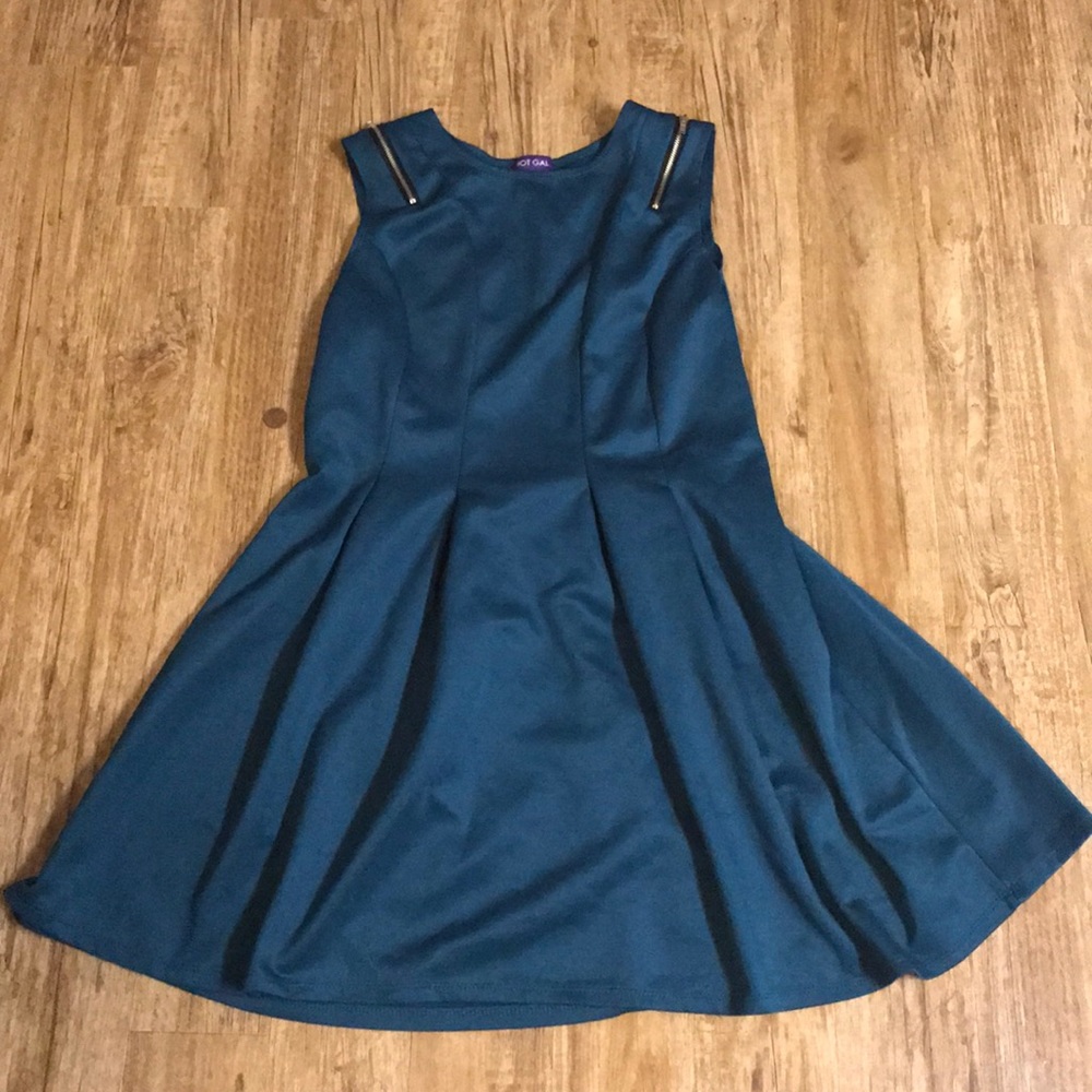 5/$20 Dresses: Teal Dress with Zippers